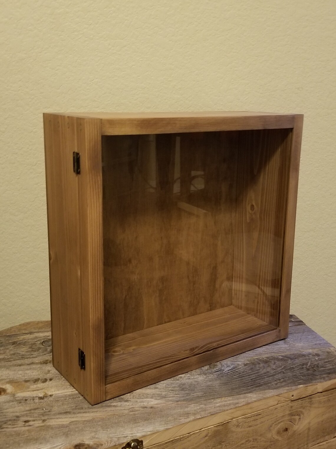 12 x 12 x 3 1/4 Wooden Shadow Box Display Case Choice of Color Etsy