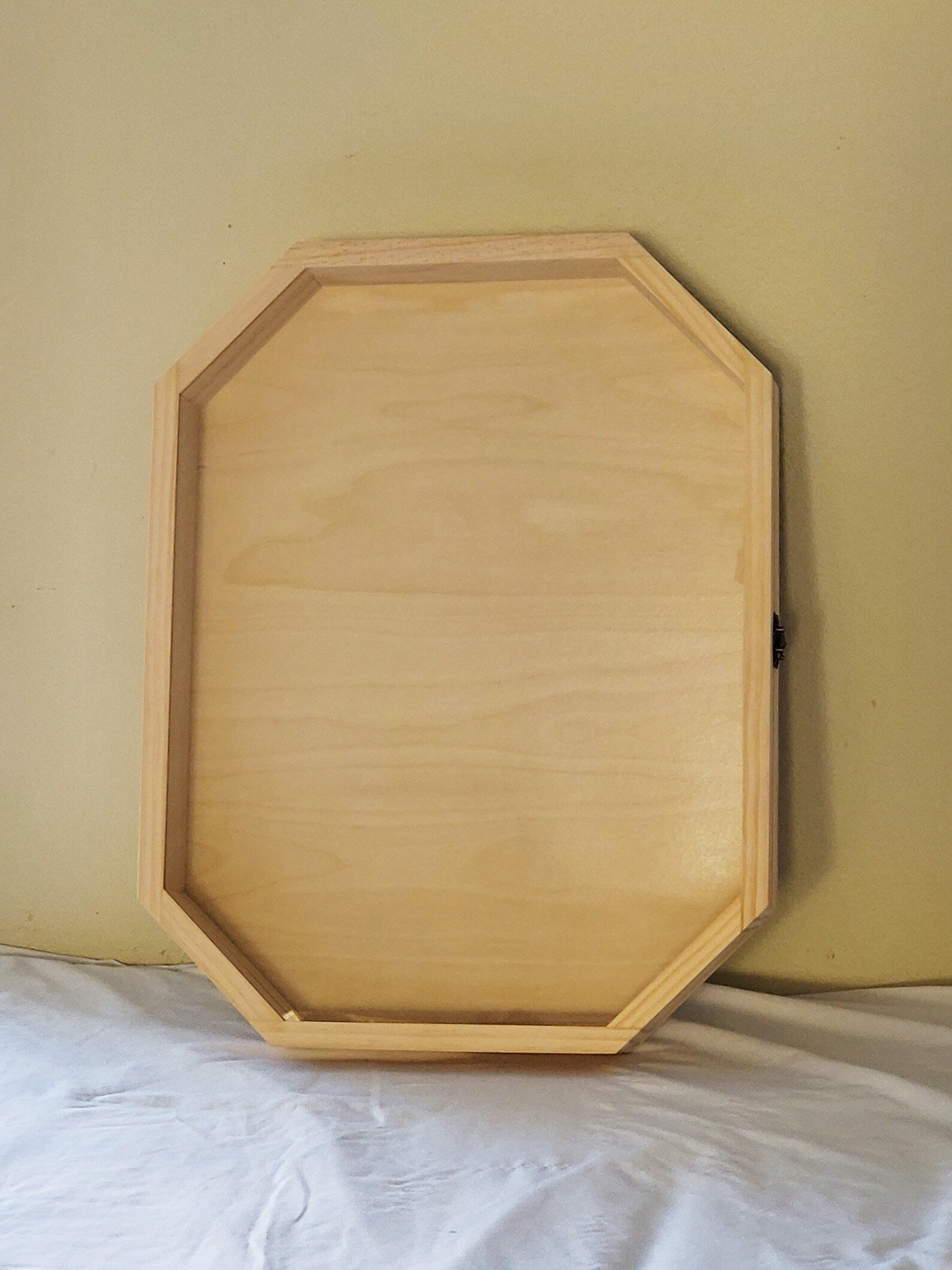 21 X 16 X 2 Hexagon Shadow Box Display Case With Hinged Glass Etsy