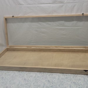 42 x 14 x 2 1/2 Wooden Shadow Box / Hinged Glass Lid / Display Case Box / Long Shadow Box / Large Shadow Box Display / Sword Or Knife Case