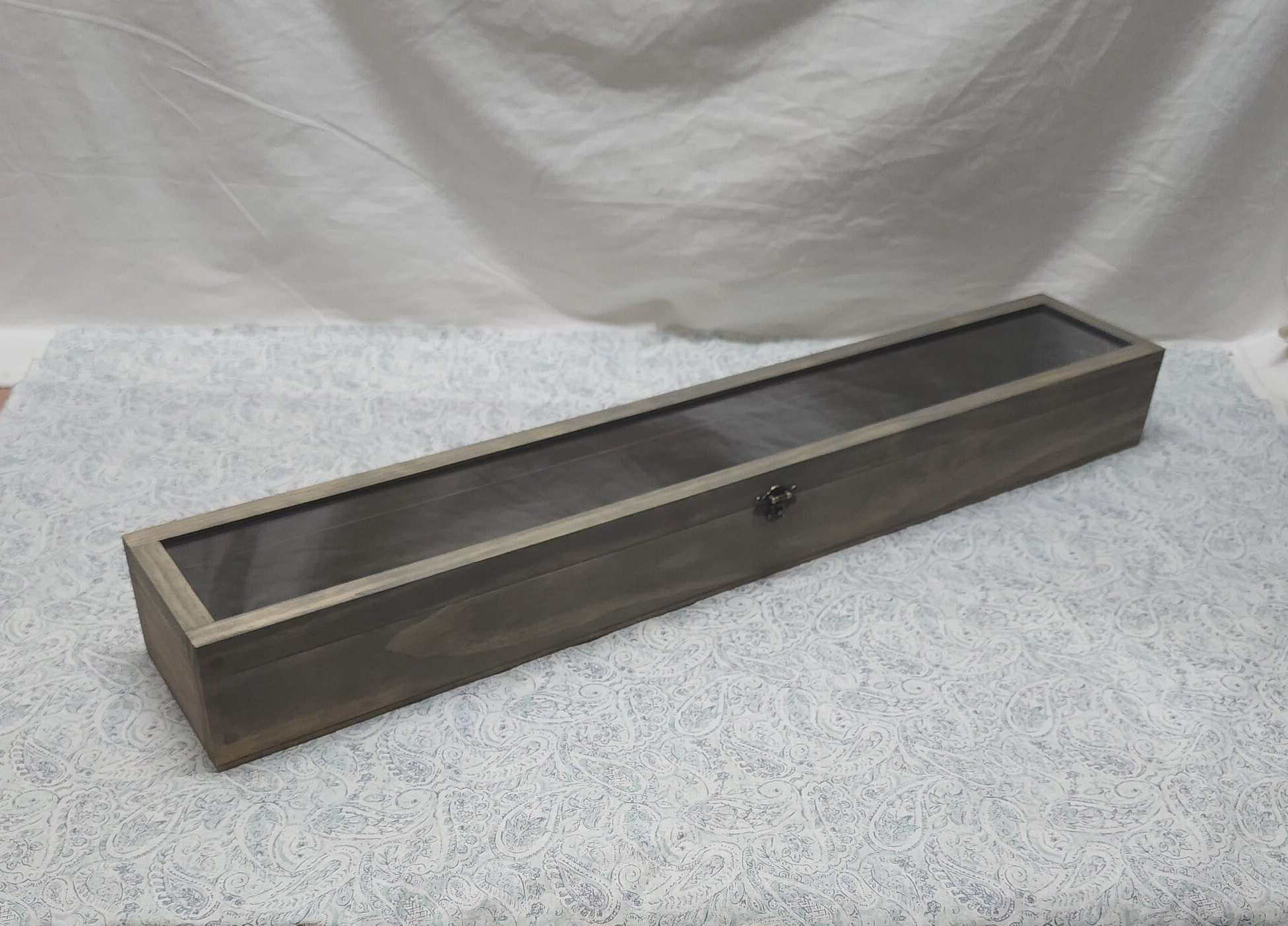31 X 4 X 3 Wooden Shadow Box / Hinged Glass Lid / Display Case Box ...