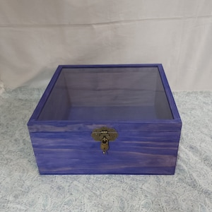 15 x 15 x 7 Wooden Shadow Box / Hinged Glass Lid / Display Case Box / Large Display Case / Deep Shadow Box