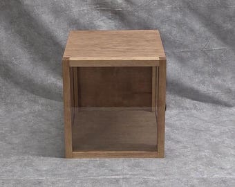 10 x 9 1/2 x 9 1/2 Three Sided Glass Shadow Box / With A Hinged Glass Lid / 3 Sides Glass / Display case / Bouquet Display / 3 Sided View