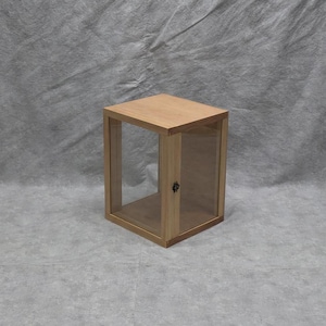 10 1/2 x 7 1/2 x 6 Wooden Shadow Box / 3 Sided Glass / Hinged Glass Lid / Display Case Box / 3D View / Memory Display Case