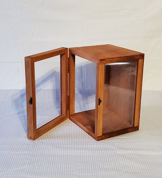 10 1 2 X 7 1 2 X 6 Wooden Shadow Box 3 Sided Glass Hinged Glass Lid Display Case Box Etsy