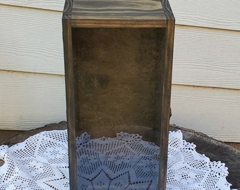 18 x 8 x 7  Wooden Shadow Box / Hinged Glass Lid / Display Case / Large Shadow Box / Deep Shadow Box