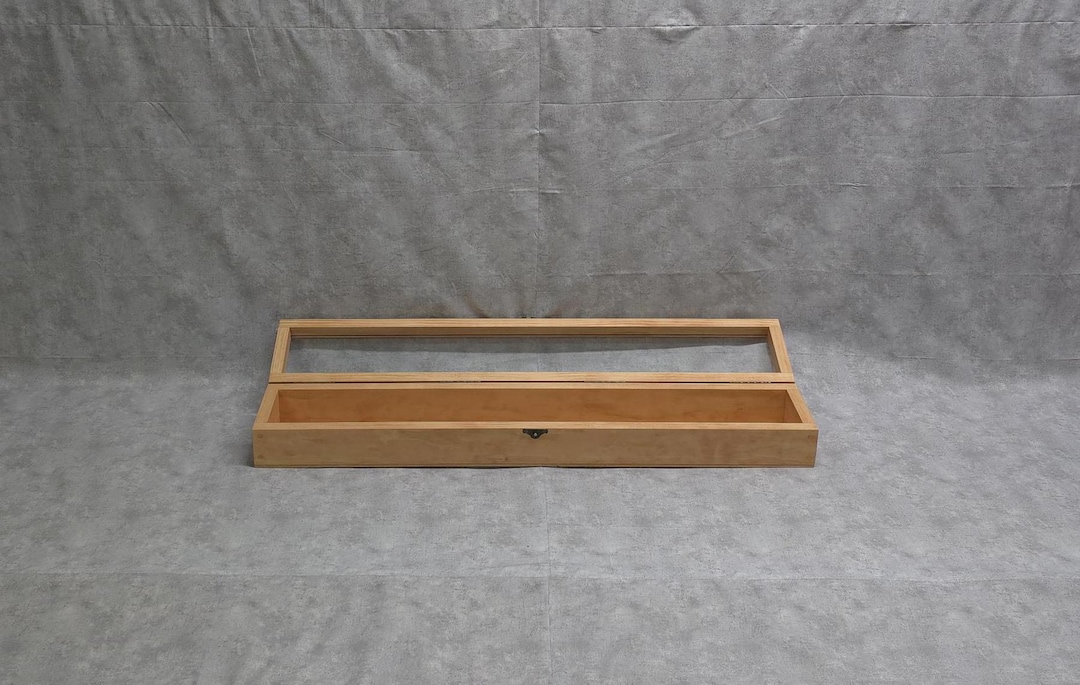 31 X 4 X 3 Wooden Shadow Box / Hinged Glass Lid / Display Case Box ...