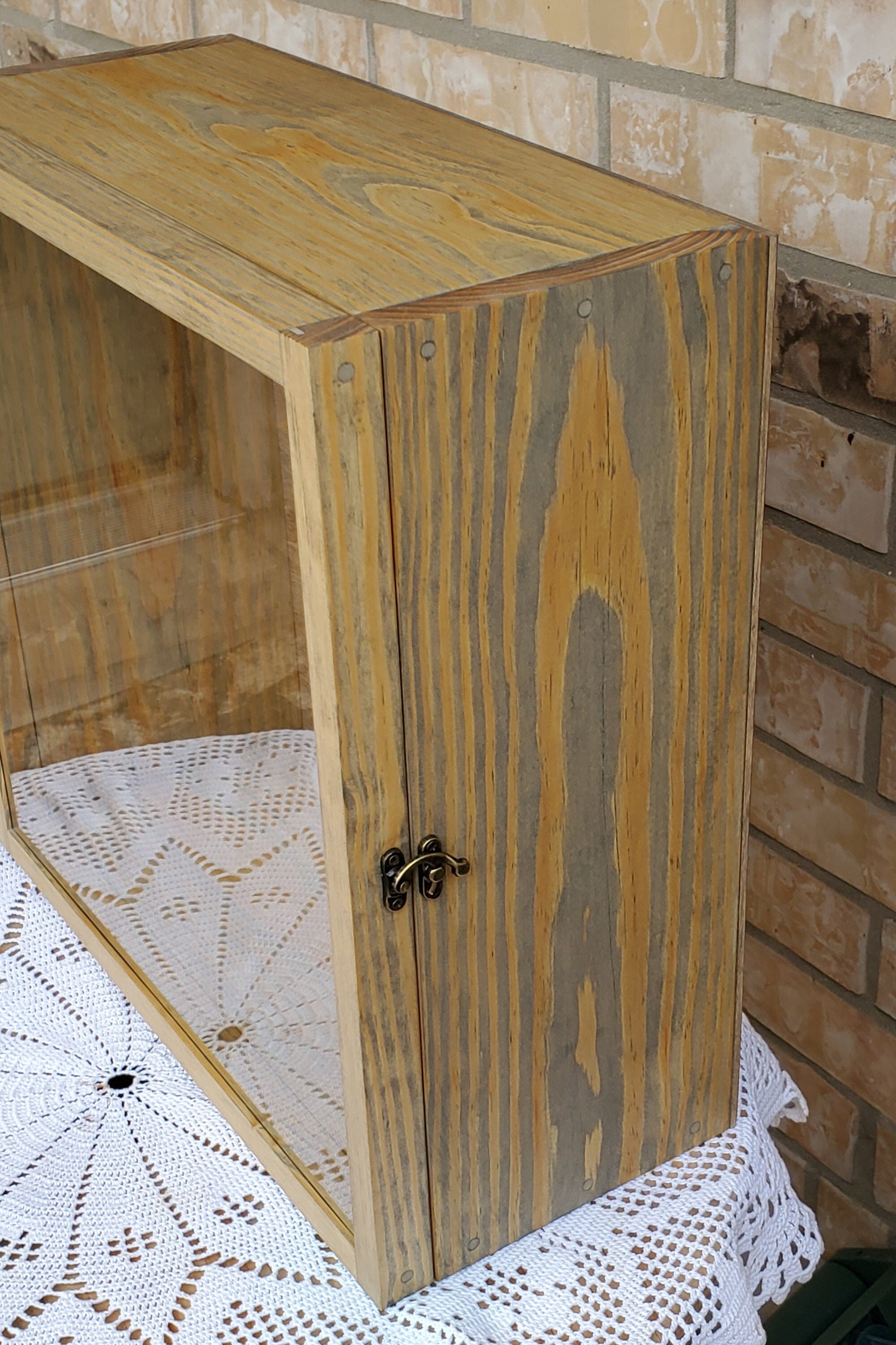 15 X 15 X 7 Wooden Shadow Box / Hinged Glass Lid / Display Case Box - Etsy