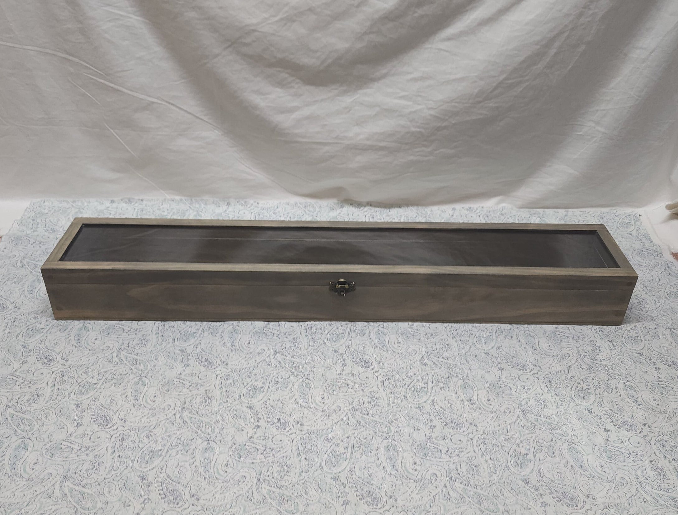 31 X 4 X 3 Wooden Shadow Box / Hinged Glass Lid / Display Case Box ...