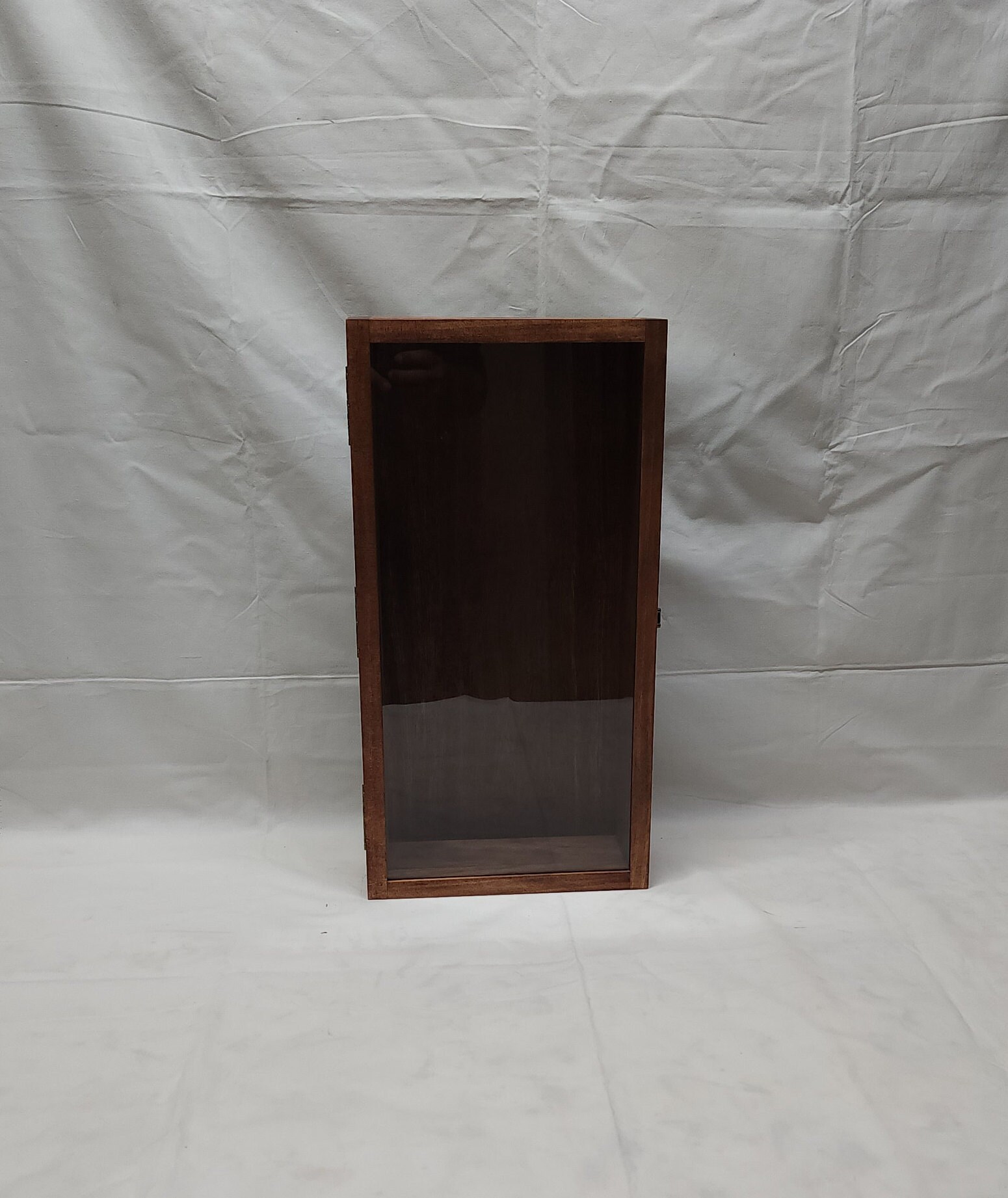 19 X 9 X 3 1/4 Wooden Shadow Box / Hinged Glass Lid / Display Case Box ...