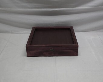 14 x 12 x 3 Shadow Box Display Case / Hinged Picture Frame Lid / Decorative Edge / Cross Stitch Or Art Display Shadow Box / Framed Lid