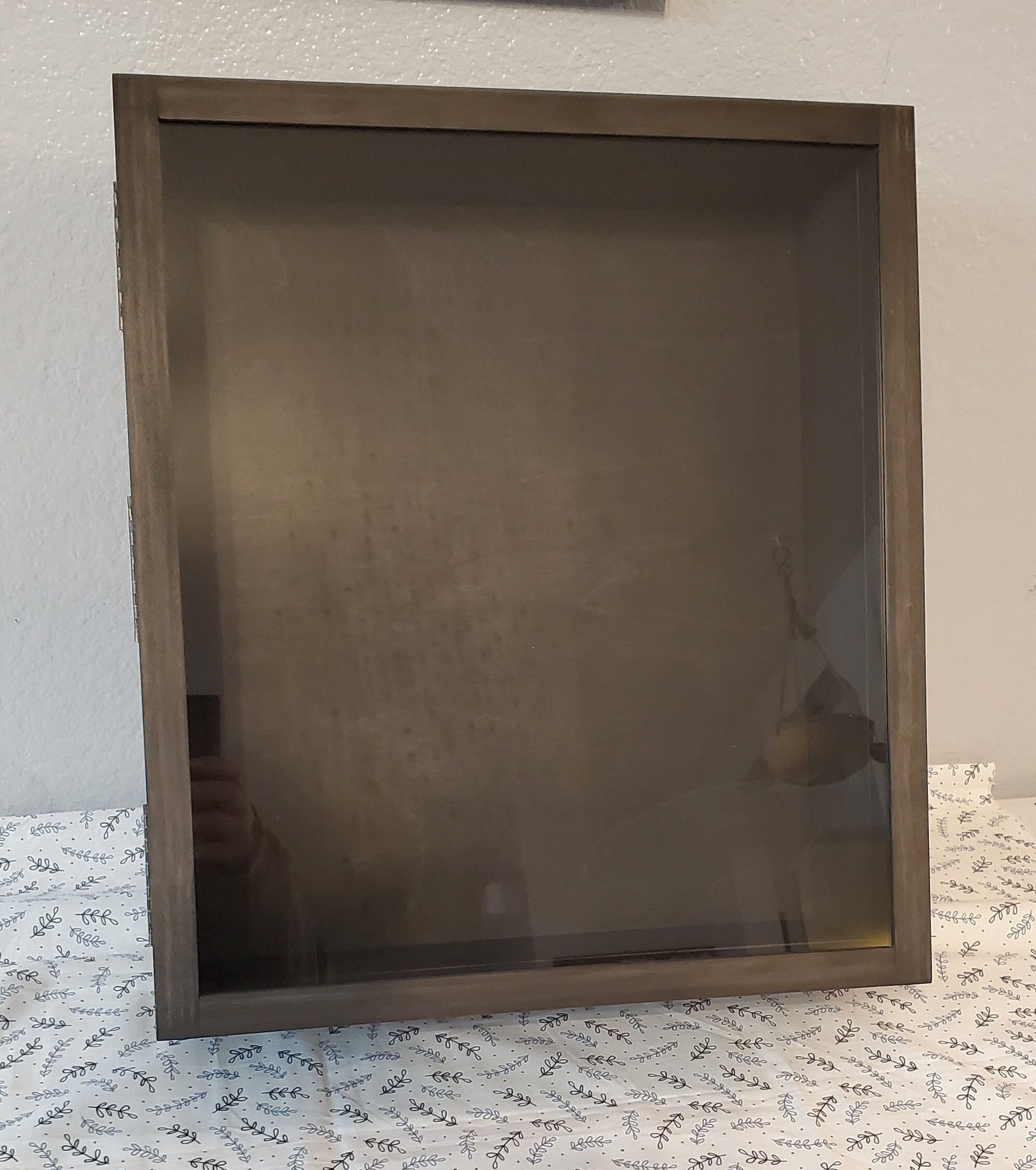 15 X 13 X 4 Wooden Shadow Box / Hinged Glass Lid / Display Case Box ...