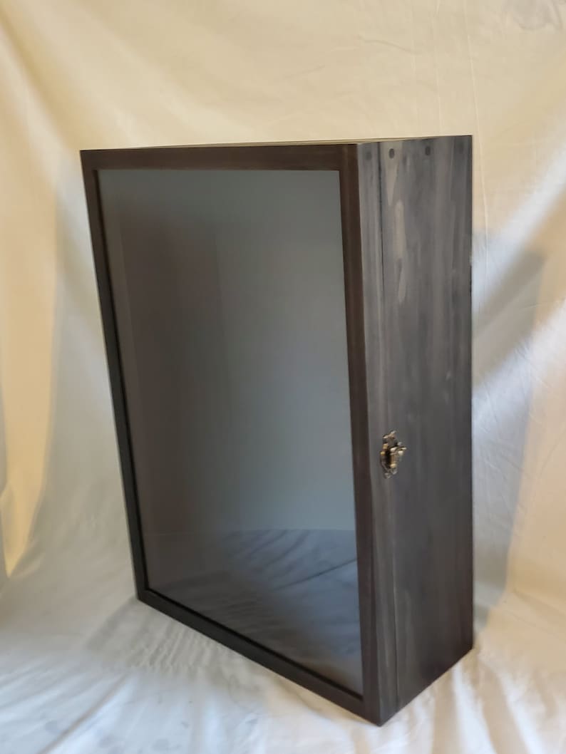 18 x 12 1/2 x 5 1/4 Wooden Shadow Box with Hinged Glass Lid Etsy