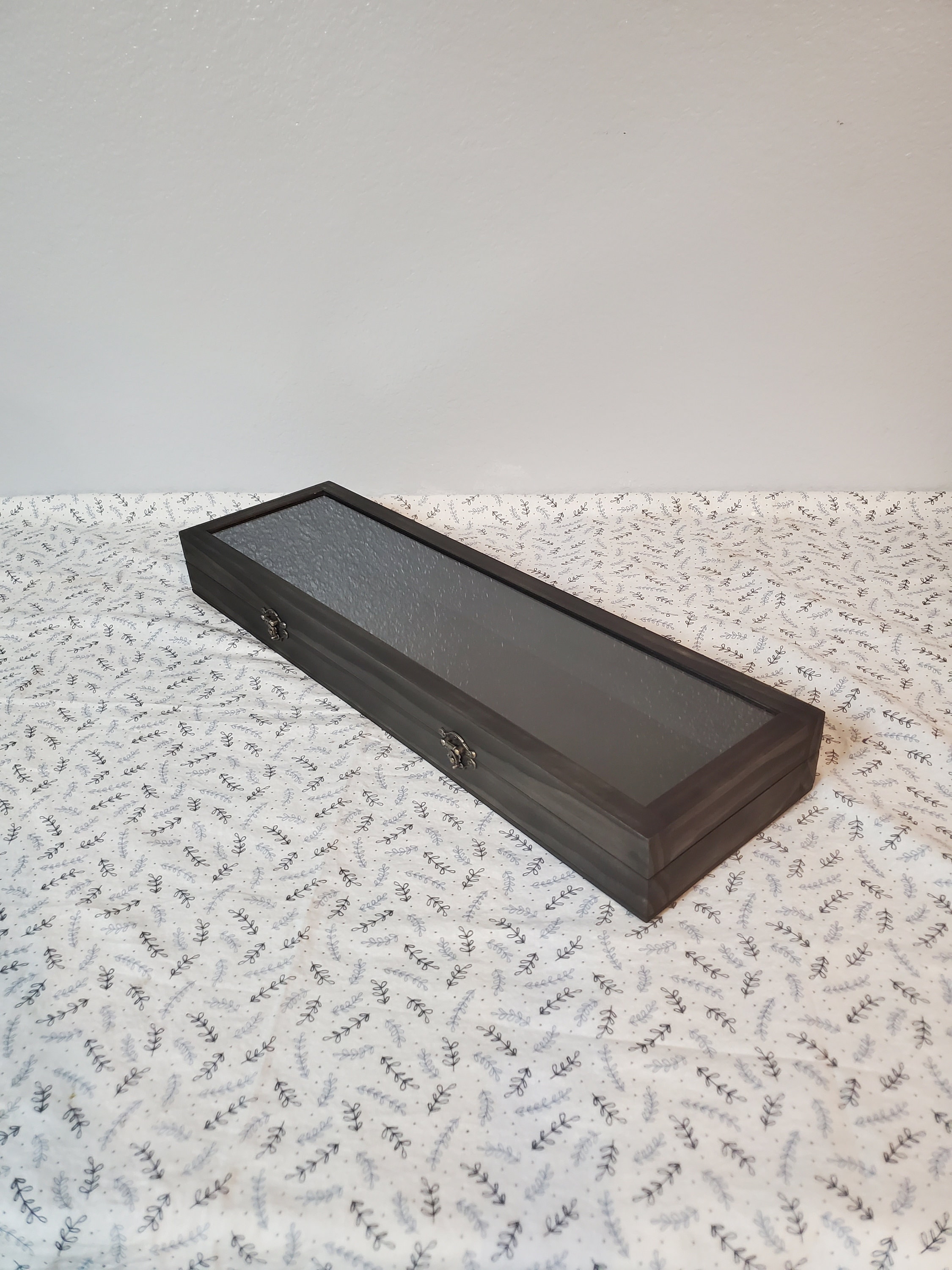 21 X 5 X 2 Wooden Shadow Box / Hinged Glass Lid / Display Case / Long ...
