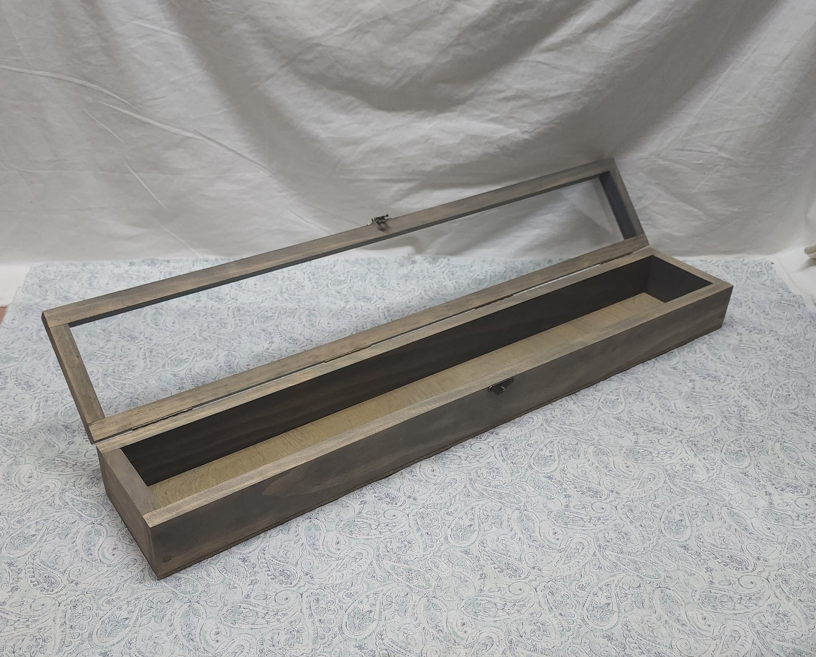 31 X 4 X 3 Wooden Shadow Box / Hinged Glass Lid / Display Case Box ...