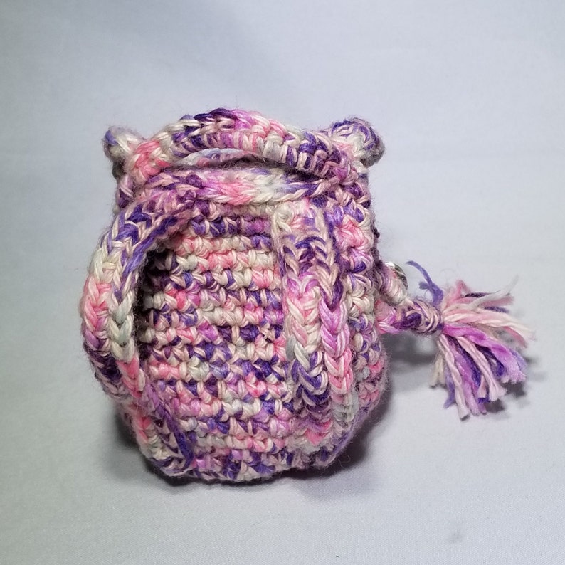 Miniature Crocheted Backpack Handmade Keychain Coin Purse Flower Garden Small Stash Bag Pouch and Coin Purse Doll Backpack Purse Fob