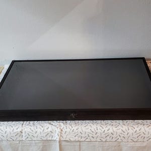 36 x 24 x 2 Wooden Shadow Box / Hinged Glass Lid / Display Case Box / Large Display Case / Knife Or Sword Display Case / Large Shadow Box