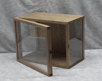 16 x 12 x 8 Wooden Shadow Box / 3 Sided Glass / Hinged Glass Lid / Display Case Box / 3D Display / Bouquet Display / 3D Shadow Box