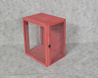 12 × 10 x 6 Wooden Shadow Box / 3 Sided Glass / Hinged Glass Lid / Display Case Box / 3 Sided Glass Shadow Box / 3 Sided View / 3D Display