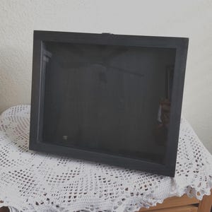 8 x 10 x 3/4 Wooden Shadow Box / Hinged Glass Lid / Kickstand / Display Case Box / Picture Frame Shadow Box / Picture Display / Keepsakes