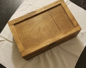 8 x 4 1/2 x 3 1/4 Wooden Shadow Box / Hinged Wood Lid / Jewelry Box / Display Case Box / Keepsake Shadow Box / Memory Box