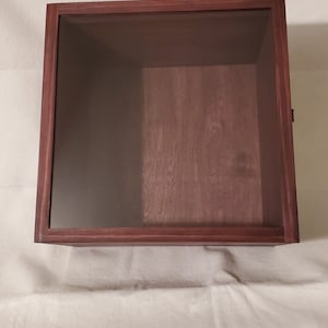 12 x 12 x 8 Wooden Shadow Box / Hinged Glass Lid / Display Case / Deep Shadow Box / Square Shadow Box / Square Display Case