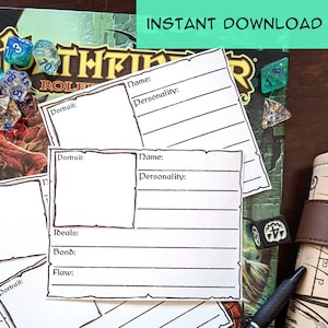 NPC Bio Cards - Printable Character Sheets - Pathfinder- dnd - Tabletop RPG - GM Tools