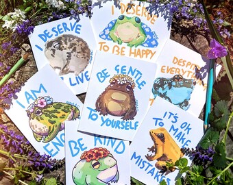 Kind Frogs - Greeting Cards - Printable Stationary - PDF Download