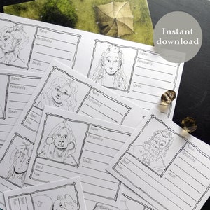 12 Assorted NPC Cards - Printable Sheets - Tabletop RPG - GM Tools