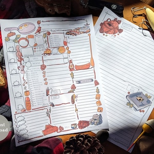Karakterblad Cabincore D&D 5e - gekleurd - dnd - afdrukbare vellen
