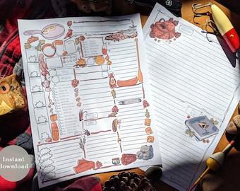 Cabincore D&D 5e Character Sheet - Colored - dnd - Printable Sheets