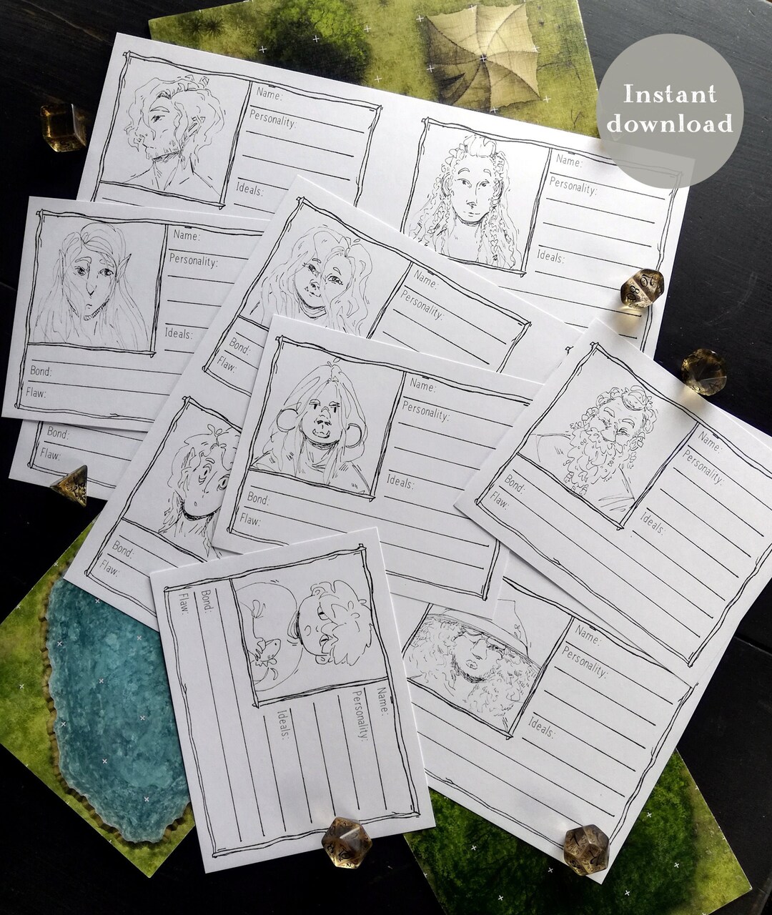 12 Assorted NPC Cards Printable Sheets Tabletop RPG GM - Etsy