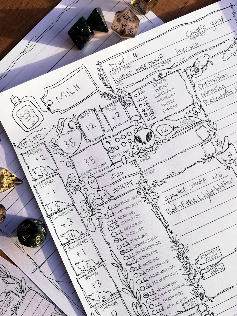 DnD Resource Bundle D&D 5e Printable Sheets