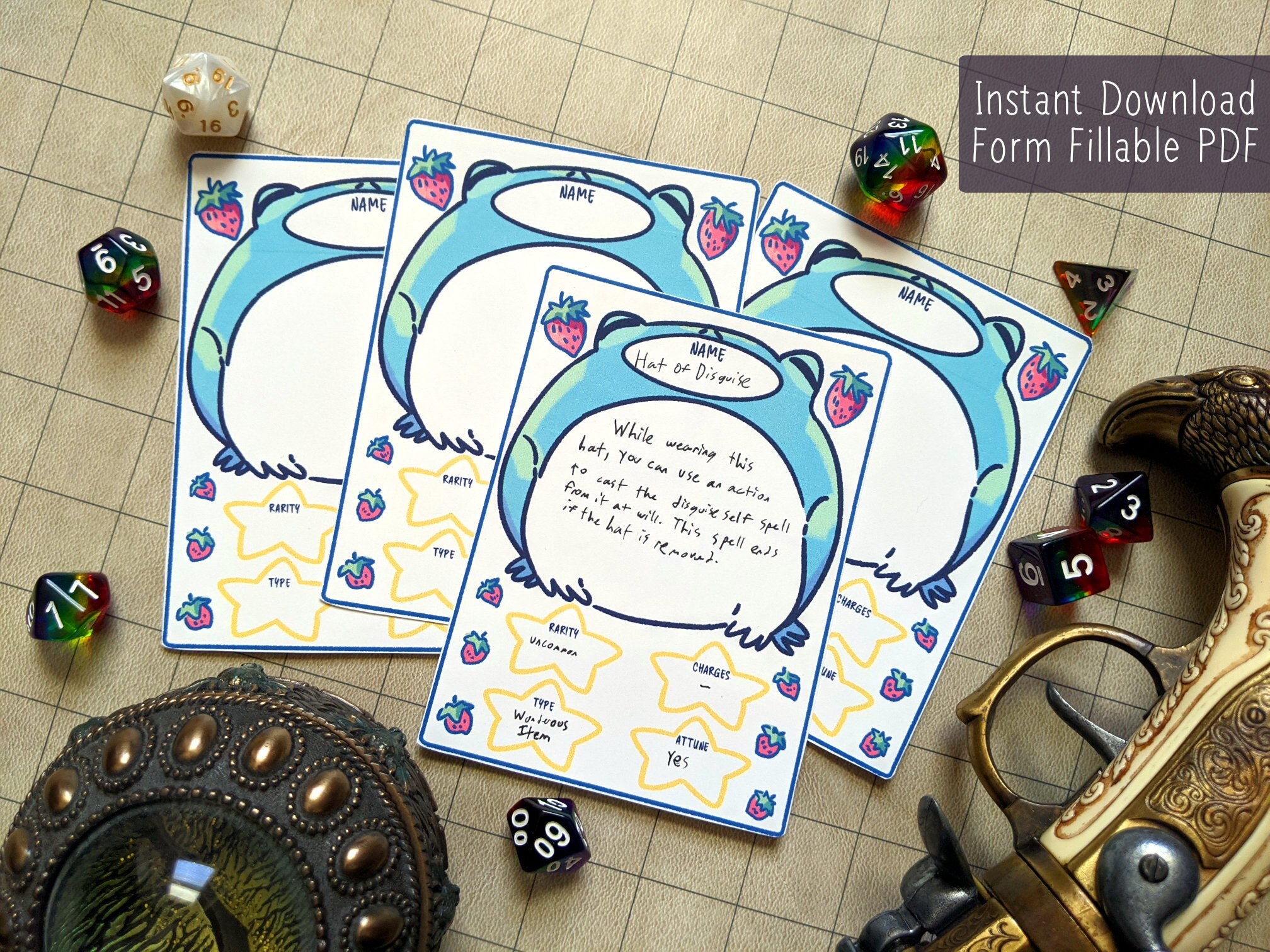Magic Item Cards but Make It Frogs Printable Form Fillable - Etsy Australia