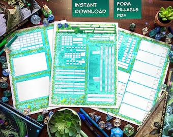 Pathfinder 1st Edition Character Sheet - Fairy Pond - Printable Character Sheets - Form Fillable PDF