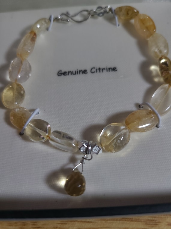 Genuine citrine sterling silver bracelet - image 1