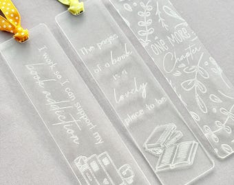 Bookmark - Clear Acrylic Engraved Bookmarks