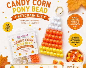 Kit para hacer llaveros de cuentas de pony con forma de caramelo de maíz (ideal para principiantes)