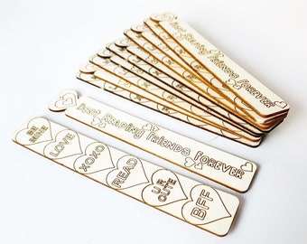Valentine Bookmark - Wood Bookmark - Valentines Favors - Class Valentines - DYI Valentines - Class Favors