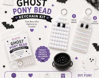 Kit para hacer llaveros de cuentas de poni fantasma (apto para principiantes)