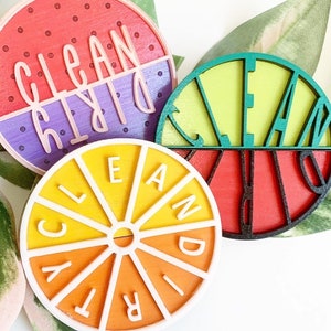 Clean Dirty Citrus Dishwasher Magnet - Laser Cut Home Decor - Dishwasher Magnet - Kitchen Decor