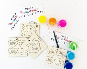 Valentines - DIY Valentines - Valentines for Kids - Mini Paint Kit Party Favors - Valentine's Day Favors - Class Valentines