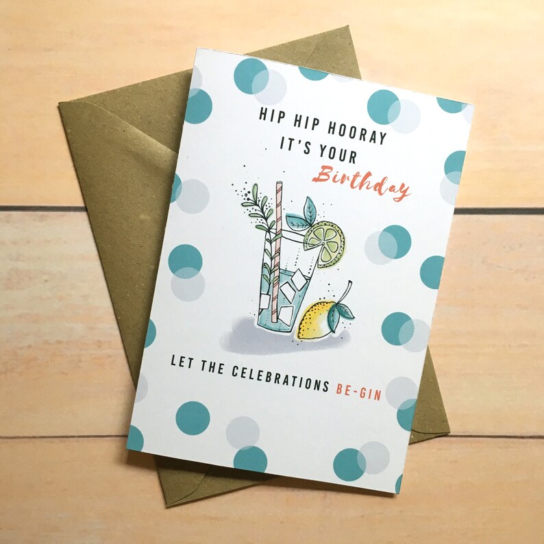 Gin Karte Alkohol Lassen Sie die Feierlichkeiten beginnen | Etsy