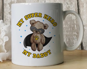 Daddy Super Hero Mug, Father's Day Gift, Mug and coaster set, Daddy Mug, New Daddy Gift, Christmas Daddy Gift
