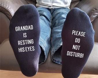 Do Not Disturb Novelty Grandad Socks, Grandpa Gift, Pops Socks, Gramps Gift, Father's Day Present, Grandad Birthday Gift
