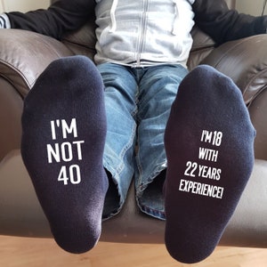 40th Birthday Socks, Men's and Women's Novelty Gift, Gift for Him, Gift for her, 40th Birthday Gift, Age Socks