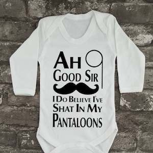 Hipster Baby Clothes, Baby Shower Gift, Ah Good Sir Baby Vest, Funny baby grow, Newborn Bodysuit, Mother's Day Gift, New Mum, New Dad