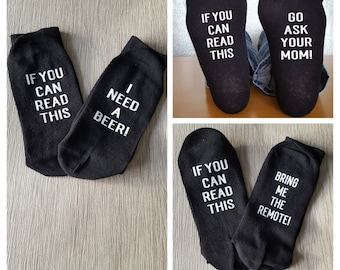 If You Can Read This Socks, Christmas Gift, Funny Prosecco and Gin Gift, Teacher Gift, Gift for Him, Gift for her, Secret Santa,