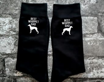 Dad Whippet Socks, Father's Day Gift, Christmas Gift, Whippet Gift, Stocking Filler, Men's Birthday Gift, Dad Gift, Best Whippet Dad,