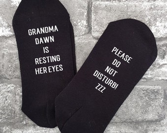 Personalised Do Not Disturb Novelty Grandma Socks, Nanny Gift, Granny Socks, Mamgu Gift, Mother's Day Day Present, Nain Birthday Gift