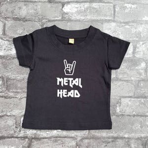 Metal Head Baby T Shirt, Rock Toddler T Shirt, Kids Music Tee, Alternative Baby Clothes, Goth Baby Wear, Baby Shower Gift, Metal Horn Sign
